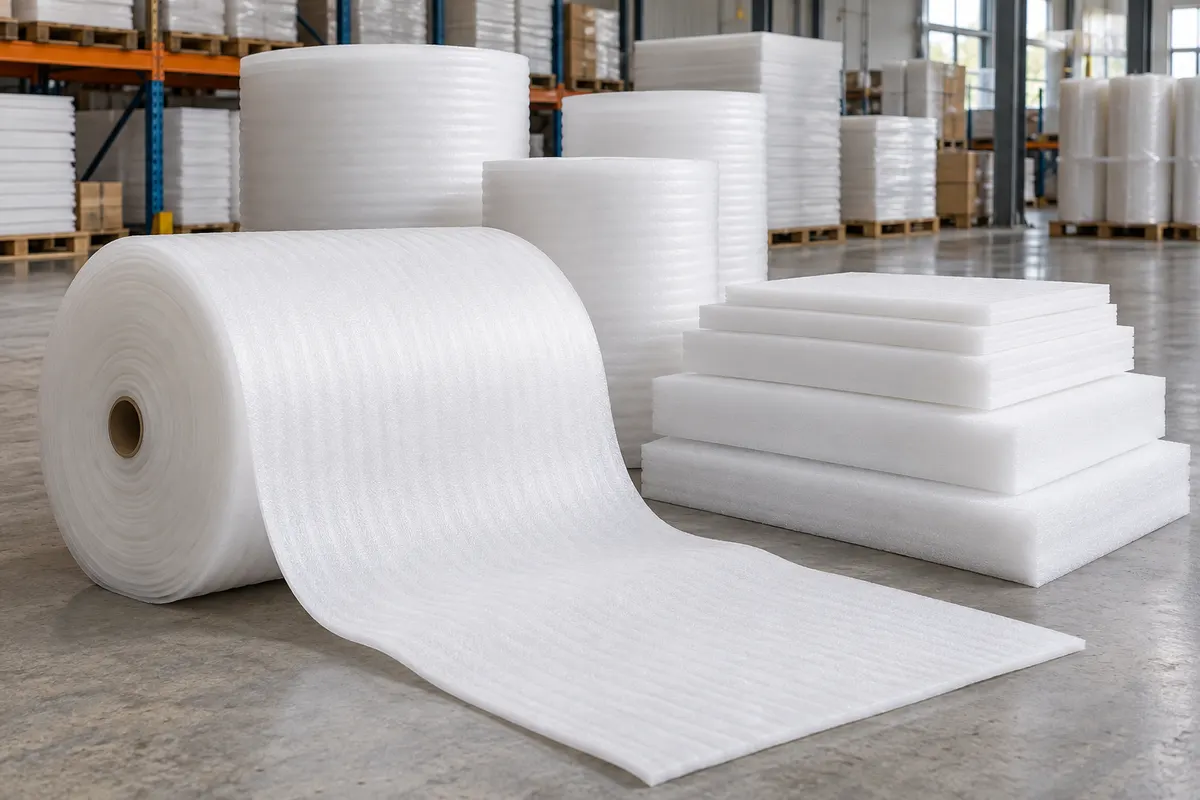 Xốp PE foam dạng cuộn và tấm